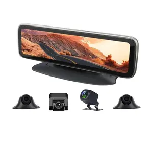 Cámara de salpicadero dvr para coche, espejo retrovisor inteligente con pantalla táctil de 12 pulgadas, 4 canales, 360 grados, vista de pájaro, para camiones