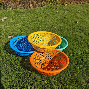 Panier de drainage perforé en plastique rond de 200 mm pour légumes et fruits de cuisine - Product Image 3