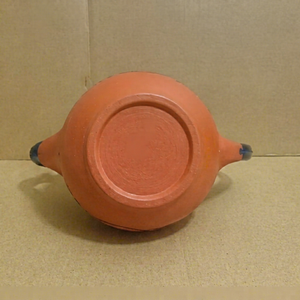 Handmade <b>Ceramic</b> Terracotta <b>Kettle</b> Tabletop Art Sculpture Modern Design Abstract Geometric Pattern Orange Color New Year 1PC - Product Image 1