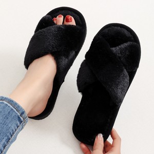 2026 Wholesale Warm Furry Open Toe Plush <b>Slippers</b> for Women Indoor Home Use with Anti-Slip Sole - Product Image 2