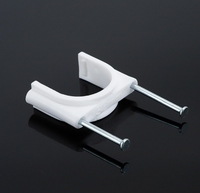 Clips de câble 30 mm 32 mm 40 mm 50 mm, clips de câble ronds blancs à double clou, clips de câble robustes