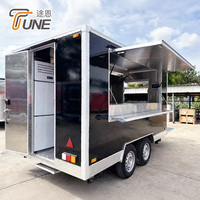 Remorque alimentaire carrée avec kiosque, snack, café, vente au détail mobile, chariot à frites, camion de restauration