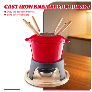 Ensemble de <span class=keywords><strong>fondue</strong></span> au fromage <span class=keywords><strong>en</strong></span> <span class=keywords><strong>fonte</strong></span> émaillée, ensemble de <span class=keywords><strong>fondue</strong></span> traditionnel suisse <span class=keywords><strong>en</strong></span> <span class=keywords><strong>fonte</strong></span> pour le fromage, la viande, le chocolat, ensemble de <span class=keywords><strong>fondue</strong></span> au fromage pour fête - Product Image 6