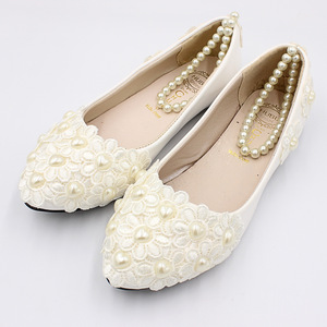 S3539F di alta qualità nuova cavigliera bianca decorativa piatta di grandi dimensioni in pizzo da sposa da donna - Product Image 2