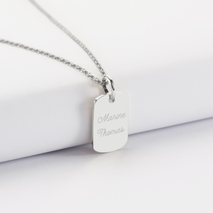 Collana con Ciondolo ID Personalizzato in Acciaio Inox, Placcato Oro 18k PVD, Regalo Personalizzato <span class=keywords><strong>per</strong></span> <span class=keywords><strong>Lei</strong></span> - Product Image 3