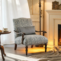 Fauteuil moderne en tissu avec pieds en bois, fauteuil d'appoint rembourré pour salon, chambre à coucher, hôtel