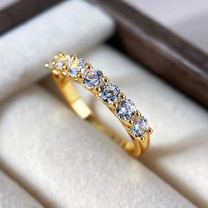 Anillos de Moda, Joyería Impresionante, Anillo de Eternidad con Circonitas Multicolores Chapado en Oro de 18K para Mujer - Product Image 4