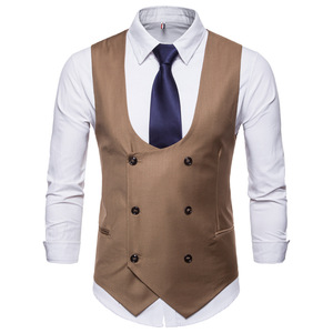 Automne et hiver nouveau <span class=keywords><strong>Double</strong></span> <span class=keywords><strong>boutonnage</strong></span> hommes <span class=keywords><strong>costume</strong></span> décontracté <span class=keywords><strong>gilet</strong></span> EBay vente en gros Y mode européenne Slim Fit <span class=keywords><strong>gilet</strong></span> - Product Image 4