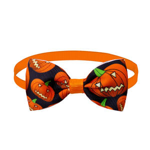 Nouveaux nœuds papillon en polyester imprimé pour Halloween, pour chiens et chats, accessoire de chapeau en tissu pour vêtements pour animaux de compagnie, pour décorations d'hiver - Product Image 6