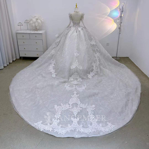 Robes de mariée luxueuses avec un design en dentelle exquis et scintillant, robes de mariée arabes, Lsjj98 - Product Image 5