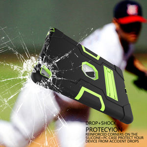 Custodia resistente della compressa per <span class=keywords><strong>iPad</strong></span> <span class=keywords><strong>Air</strong></span> <span class=keywords><strong>2</strong></span> / Pro copertura antiurto del cavalletto di plastica del Silicone dell'armatura ibrida a 9.7 pollici di impatto robusto - Product Image 6