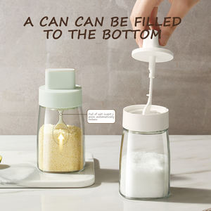 Pot à épices avec cuillère rétractable, hermétique, en verre <span class=keywords><strong>sans</strong></span> plomb de qualité alimentaire, pour <span class=keywords><strong>sel</strong></span>, <span class=keywords><strong>sucre</strong></span>, condiments de cuisine - Product Image 2