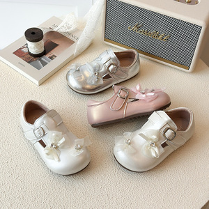 Nouvelles chaussures élégantes pour enfants, style mocassins, nouvelle mode princesse, semelle extérieure en caoutchouc souple, chaussures en cuir PU pour bébés filles - Product Image 4