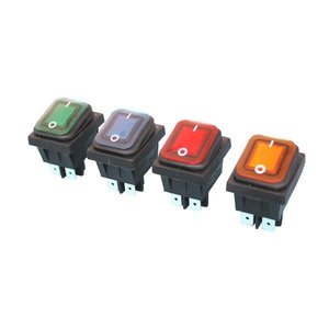Interruttore luminoso impermeabile con luce blu, ideale per la regolazione e il controllo dell'illuminazione in ambienti umidi o esterni. - Product Image 1