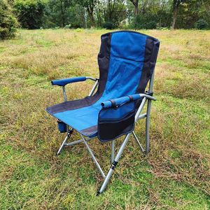 Grande <span class=keywords><strong>chaise</strong></span> pliante d'extérieur avec dossier et accoudoirs confortables, <span class=keywords><strong>chaise</strong></span> de loisirs portable pour la plage, la voiture, le <span class=keywords><strong>camping</strong></span>, la pêche - Product Image 5