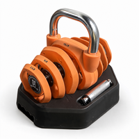 Ensemble d'haltères 3-en-1 avec logo personnalisé, haltères réglables, barre d'haltères, kettlebell 10-40 kg