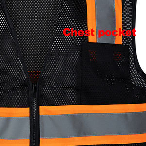 Malla Hi Vis Reflectante Ropa DE SEGURIDAD Construcción Trabajo de alta visibilidad <span class=keywords><strong>Reflector</strong></span> DE SEGURIDAD Chaleco DE SEGURIDAD negro - Product Image 2