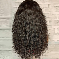 Perruque mi-tête Afro bouclée HD sans colle, partie en V/U, densité 180 %, cheveux humains brésiliens Remy pour femmes noires, effet mouillé/ondulé