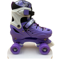 Quad Patines 4 Ruedas patins à roulettes Kick Rollerskates 4 roues lame Slalom chaussures en ligne rouleau clignotant pour les enfants