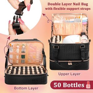 Bolsa Organizadora de Esmalte de Uñas con Muestra Gratis, Estuche Organizador de Esmalte de Uñas para Viaje, Capacidad para 30 Botellas con Doble Capa - Product Image 2