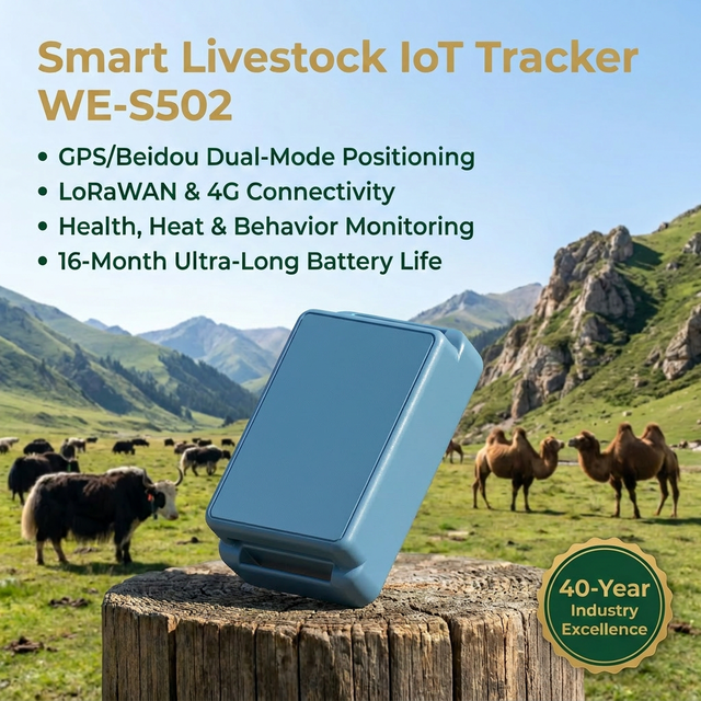 LoRaWAN 4G Health Monitoring Smart GPS Tracker for Cows Sheep Anti-Lost Animal Mountain Pasture Beidou Satellite Tracking Device