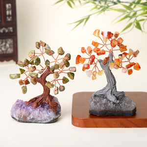 Customized <b>Crystal</b> Crafts Natural Healing Stones Amethyst <b>Cluster</b> Base <b>Crystal</b> Chips Tree for Feng Shui - Product Image 6