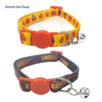 Collier d'Halloween pour chat avec clochette et imprimé fantôme en polyester pour chats et chiens - Accessoires pour animaux de compagnie style Instagram