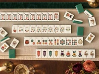 Mahjong Akrilik Dua Lapis 160 Ubin 36mm Hijau Bermotif Kupu-kupu Taman, Grosir Pabrik, MOQ Rendah, Pengiriman Cepat