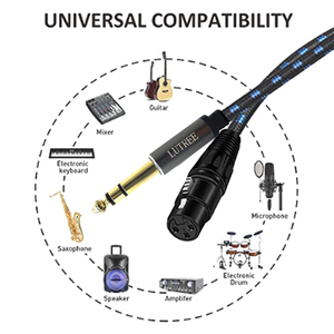 Câble d'interconnexion de Signal équilibré <span class=keywords><strong>XLR</strong></span> femelle à 1/4 pouces (6.35mm) Câble de raccordement <span class=keywords><strong>XLR</strong></span> à quart de pouce pour haut-parleur - Product Image 4