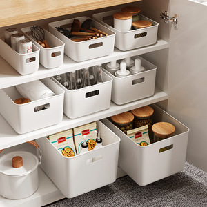 Plastic Storage <b>Bins</b> <b>Rectangle</b> Solid Color Kitchen Organizer Food Container Household Storage Basket - Product Image 1