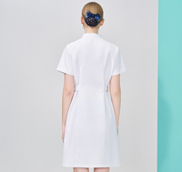 Uniforme d'infirmière pour femme, col long, blanc, manches longues, pour infirmière de clinique