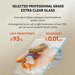 <span class=keywords><strong>Aquarium</strong></span> ultra-clair incurvé pour bureau, habitat pour poissons d'eau douce et marine, nano-vitrine - Product Image 4