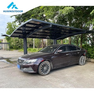 Abri de voiture pliable automatique gris <span class=keywords><strong>aluminium</strong></span> Cantilever Outil d'ombrage Auvent d'<span class=keywords><strong>atelier</strong></span> avec cadre métallique <span class=keywords><strong>en</strong></span> bois traité sous pression pour garage - Product Image 2
