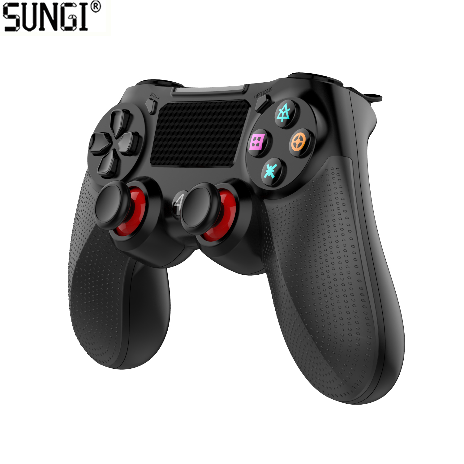 Manette de jeu sans fil bluetooth, indicateur LED ergonomique, contrôleur à distance, Compatible avec PC portable, Android et PS4