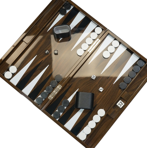 <span class=keywords><strong>Backgammon</strong></span> di Lusso Personalizzato da 21 Pollici per Tornei, Marrone con Set di Dadi - Product Image 4