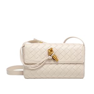 Commerce extérieur femmes élégant tissé géométrique PU sac à bandoulière/bandoulière à la mode mode rétro petit carré simple sangle Polyester - Product Image 5