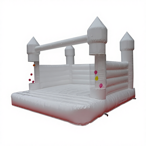 Castillo Inflable Blanco Grande y Brillante para Interiores, Casa de Brinco Portátil de PVC Comercial para Centros de Juego al Aire Libre - Product Image 1