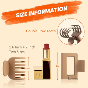 Logo personnalisé pinces à <span class=keywords><strong>cheveux</strong></span> rectangulaires à double rangée de griffes pour femmes/filles style <span class=keywords><strong>brosse</strong></span> à <span class=keywords><strong>cheveux</strong></span> en plastique mat antidérapant pour <span class=keywords><strong>cheveux</strong></span> <span class=keywords><strong>fins</strong></span>/moyennement <span class=keywords><strong>fins</strong></span> - Product Image 2