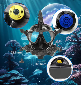 Tam yüz silikon dalış maskesi şnorkel seti dalış gözlük maskesi tüplü dalış ekipmanları bağlı sualtı solunum cihazı - Product Image 6