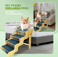 Escalier pour chien en bambou à 3 marches, vente en gros, pour petits chiens