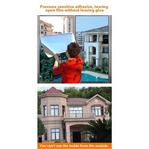 ฟิล์มติดกระจกแบบทางเดียว ฟิล์มติดกระจกเพื่อความเป็นส่วนตัว ฟิล์มกระจกสะท้อนแสง ฟิล์มกระจกแบบกระจกเงา ฟิล์มกันแดดสำหรับกลางวัน ป้องกันความร้อน - Product Image 3