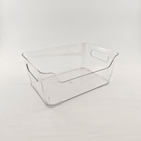 Boîte de rangement pour réfrigérateur en plastique transparent avec poignée, transparente comme du cristal, sans BPA, facile à retirer, facile à nettoyer