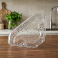 Plateaux carrés en plastique PET transparents, écologiques, ventilés, à conception murale, 3 pièces, capacité 500g+, pour usage agricole