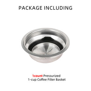 1 <span class=keywords><strong>filtre</strong></span> à café pressurisé de 51 mm, pour 1 ou 2 tasses, facile à nettoyer, compatible avec les modèles <span class=keywords><strong>Delonghi</strong></span> - Product Image 2