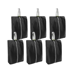 Juego de organizador de zapatos negro <span class=keywords><strong>BeeGreen</strong></span>, paquete de 6 bolsas ecológicas de moda de nailon para zapatos, Asa con cierre de cremallera, elegante viaje portátil - Product Image 1