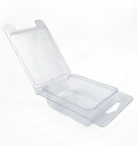 Vente en gros emballage blister transparent jetable en plastique PVC PET PS PP coquille de palourde avec trou pour la main