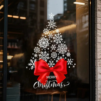 Autocollants de Noël pour fenêtres Baide 2025, impression numérique couleur exclusive, avec arbre de Noël et flocons de neige, design statique pour vitres