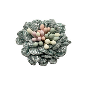 Accesorios para el cabello con flores de tela con brillantina estilo coreano de 3 cm, hechos a mano, para ropa, zapatos, sombreros, joyería, informal. - Product Image 5