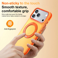 Coques de téléphone magnétiques colorées pour iPhone 18 Pro Max 17 16 15 14 13 12 360 °   Coque de téléphone de luxe mate avec béquille rotative et pliable