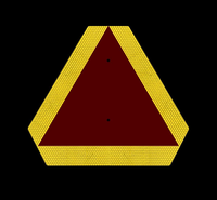 Panneau de signalisation ASAE S276.4 pour véhicules à faible vitesse (SMV) pour voiturettes de golf et tracteurs, panneau d'avertissement triangulaire en aluminium hautement réfléchissant